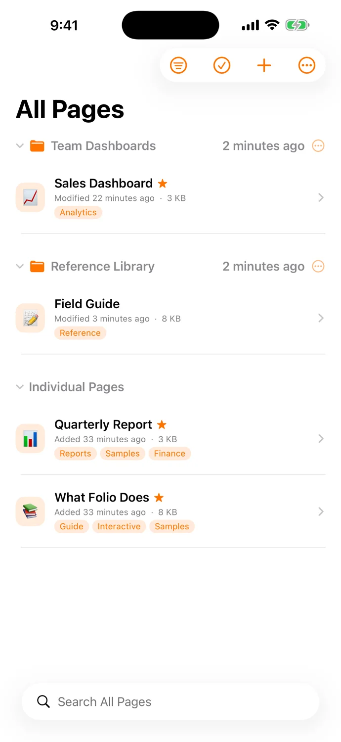 Your Folio library