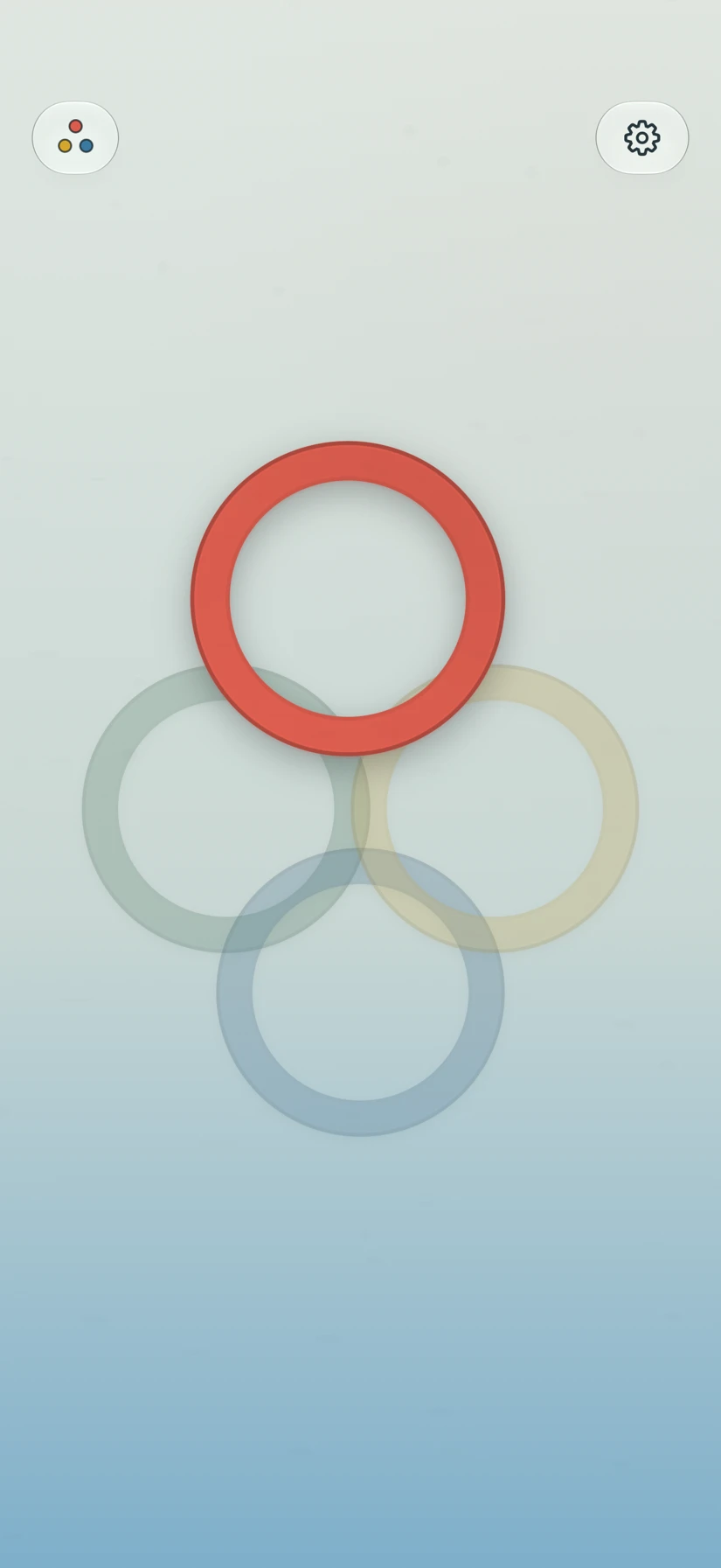 The current Who’s First? app: colored participant rings on its watercolor board